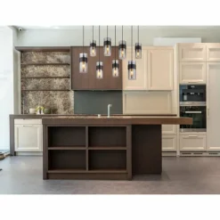 Suspension Verre Fumé-Luminaires Globo Lighting Scarfina Suspension Noir, 8 lumières