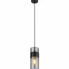 Suspension Verre Fumé-Luminaires Globo Lighting Scarfina Suspension Noir, 1 lumière