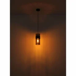 Suspension Verre Fumé-Luminaires Globo Lighting Scarfina Suspension Noir, 1 lumière