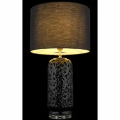 Lampes En Tissu-Luminaires Globo Lighting Sebastian Lampe à poser Noir, Transparent, 1 lumière