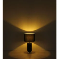 Lampes En Tissu-Luminaires Globo Lighting Sebastian Lampe à poser Noir, Transparent, 1 lumière