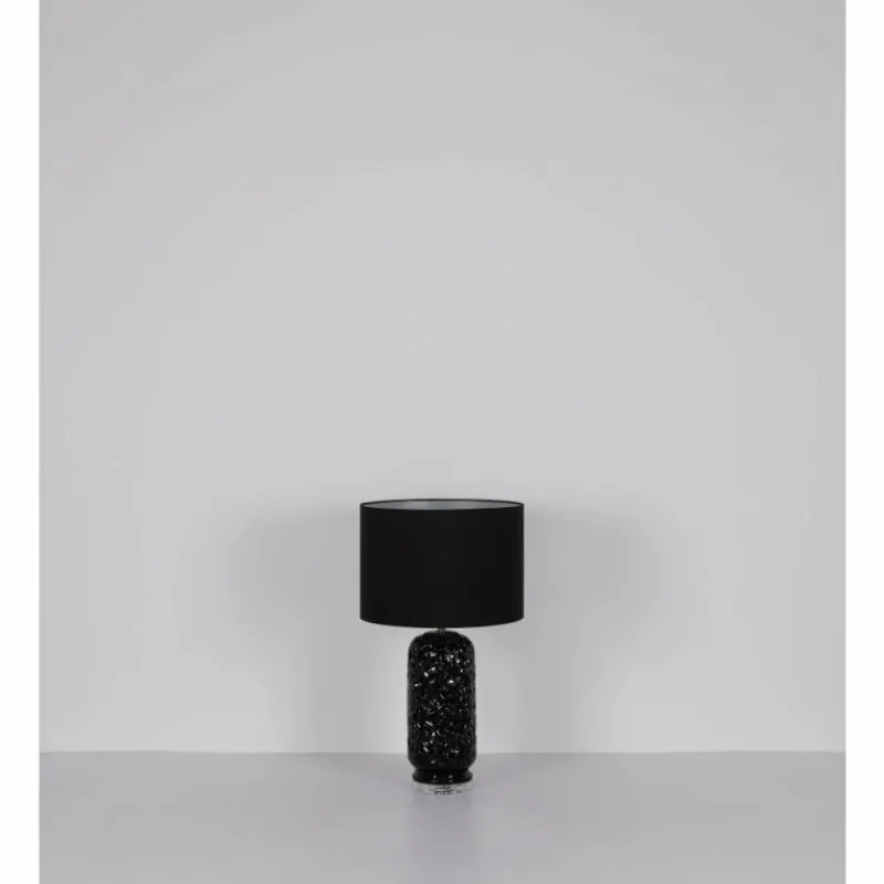 Lampes En Tissu-Luminaires Globo Lighting Sebastian Lampe à poser Noir, Transparent, 1 lumière