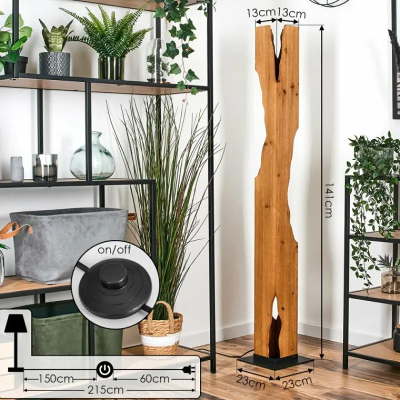 hofstein Sernadelo Lampadaire Noir, 4 lumières