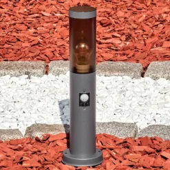 hofstein Sessa Borne lumineuse, Eclairage de chemin Anthracite, 1 lumière, Détecteur de mouvement