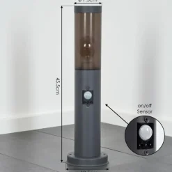 hofstein Sessa Borne lumineuse, Eclairage de chemin Anthracite, 1 lumière, Détecteur de mouvement
