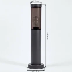 Suspension Verre Fumé-hofstein Sessa Borne lumineuse, Eclairage de chemin Anthracite, 1 lumière