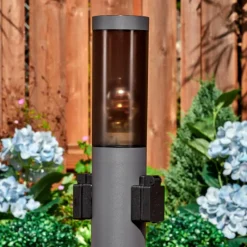 hofstein Sessa Borne lumineuse, Lampe à prise électrique, Eclairage de chemin Anthracite, 1 lumière