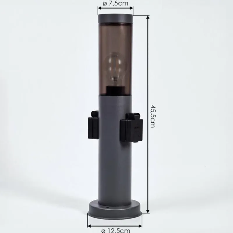 hofstein Sessa Borne lumineuse, Lampe à prise électrique, Eclairage de chemin Anthracite, 1 lumière