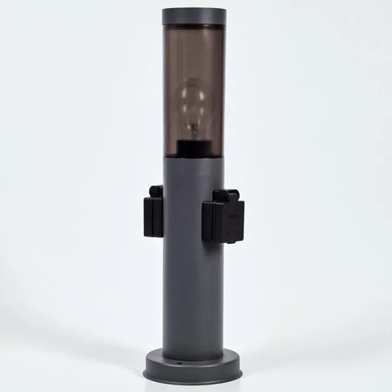 hofstein Sessa Borne lumineuse, Lampe à prise électrique, Eclairage de chemin Anthracite, 1 lumière