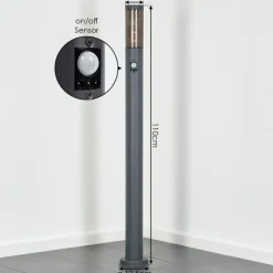 hofstein Sessa Eclairage de chemin Anthracite, 1 lumière, Détecteur de mouvement
