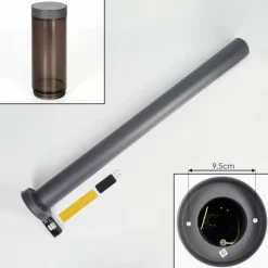 Suspension Verre Fumé-hofstein Sessa Eclairage de chemin Anthracite, 1 lumière