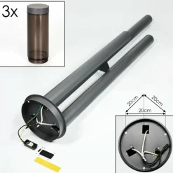 hofstein Sessa Eclairage de chemin Anthracite, 3 lumières