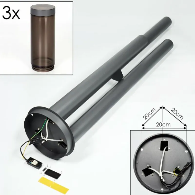 hofstein Sessa Eclairage de chemin Anthracite, 3 lumières