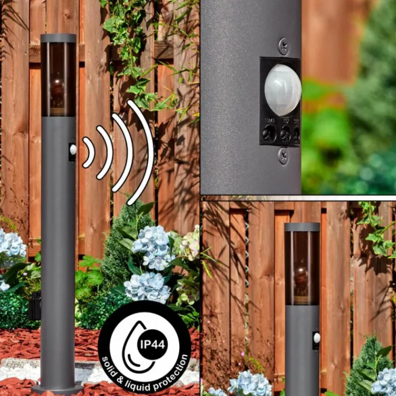 Suspension Verre Fumé-hofstein Sessa Lampe à prise électrique, Eclairage de chemin Anthracite, 1 lumière, Détecteur de mouvement