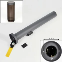 hofstein Sessa Lampe à prise électrique, Eclairage de chemin Anthracite, 1 lumière