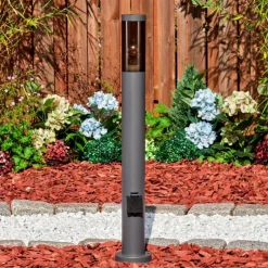 hofstein Sessa Lampe à prise électrique, Eclairage de chemin Anthracite, 1 lumière