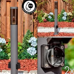 hofstein Sessa Lampe à prise électrique, Eclairage de chemin Anthracite, 1 lumière