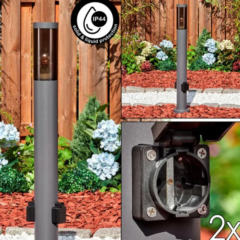 hofstein Sessa Lampe à prise électrique, Eclairage de chemin Anthracite, 1 lumière