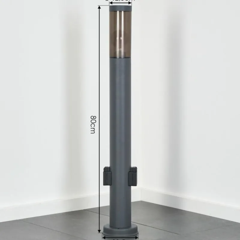 hofstein Sessa Lampe à prise électrique, Eclairage de chemin Anthracite, 1 lumière