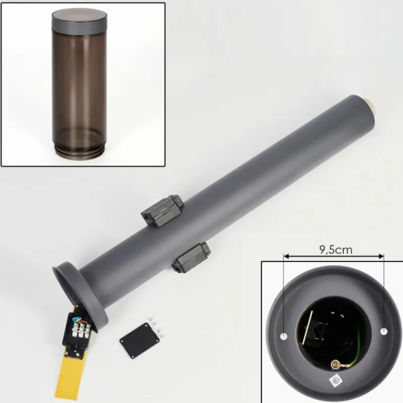 hofstein Sessa Lampe à prise électrique, Eclairage de chemin Anthracite, 1 lumière