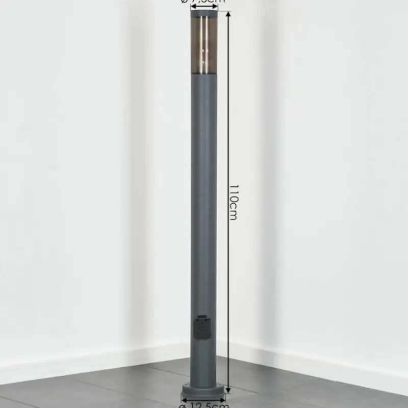 hofstein Sessa Lampe à prise électrique, Eclairage de chemin Anthracite, 1 lumière