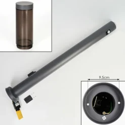 hofstein Sessa Lampe à prise électrique, Eclairage de chemin Anthracite, 1 lumière, Détecteur de mouvement