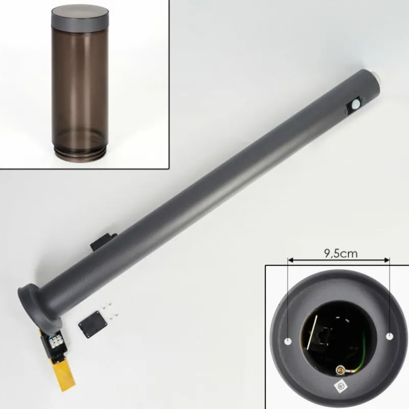 hofstein Sessa Lampe à prise électrique, Eclairage de chemin Anthracite, 1 lumière, Détecteur de mouvement