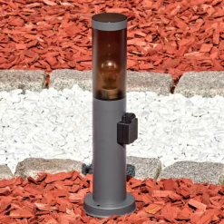hofstein Sessa Prises électriques d'extérieur, Borne lumineuse, Eclairage de chemin Anthracite, 1 lumière