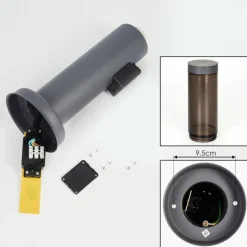 hofstein Sessa Prises électriques d'extérieur, Borne lumineuse, Eclairage de chemin Anthracite, 1 lumière