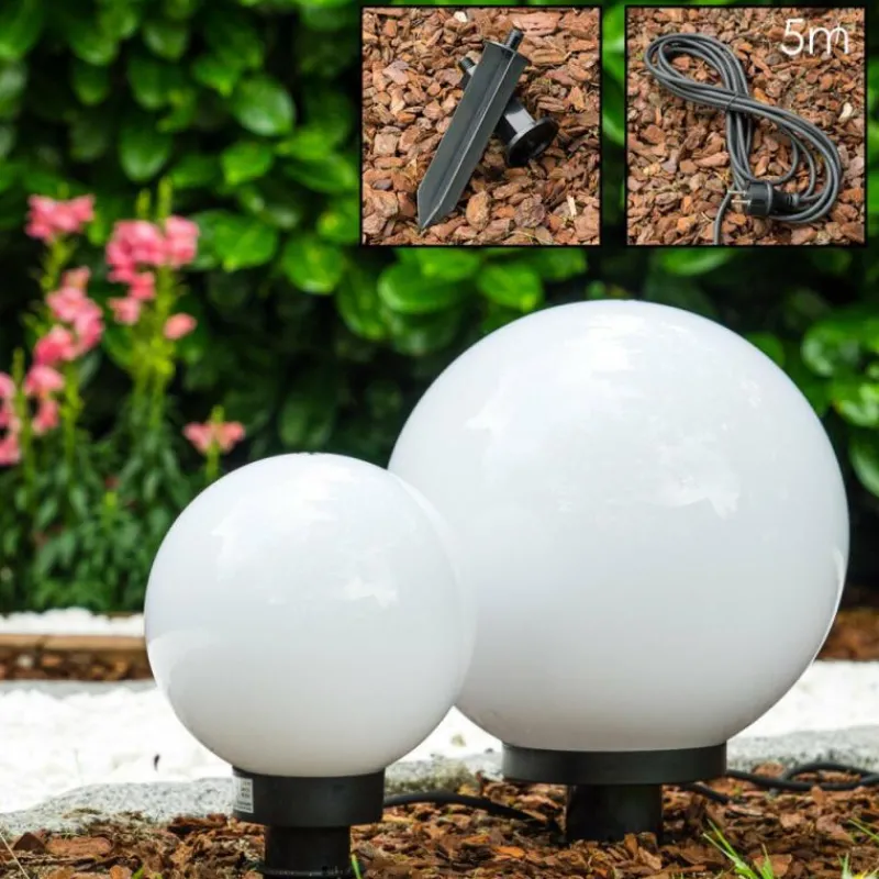 hofstein Set de boules lumineuses Miau Blanc, 2 lumières