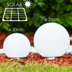 Lampes À Boules-hofstein Set de boules lumineuses solaires LED Acier inoxydable, 2 lumières