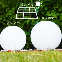 Lampes À Boules-hofstein Set de boules lumineuses solaires LED Acier inoxydable, 2 lumières
