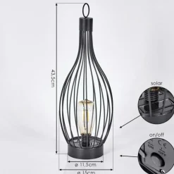 Lampes Vintages & Rétros-hofstein Set de Lampe de table solaire Quillagua LED Noir, 1 lumière