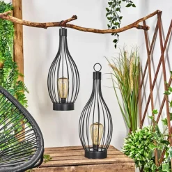 Lampes Vintages & Rétros-hofstein Set de Lampe de table solaire Quillagua LED Noir, 1 lumière