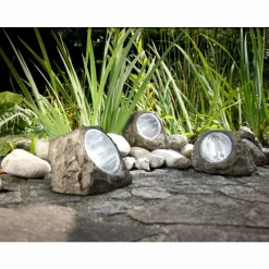 Luminaires Globo Lighting Set de lampes rocaille Globo SOLAR LED Gris, 3 lumières