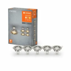 Luminaires Ledvance Set Spot encastrable au plafond LED Nickel mat, 5 lumières* Luminaires Encastrés