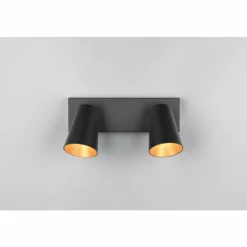 Lampes Dorées-Luminaires Trio Sharp Spot de plafond Noir, 2 lumières