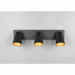 Lampes Dorées-Luminaires Trio Sharp Spot de plafond Noir, 3 lumières