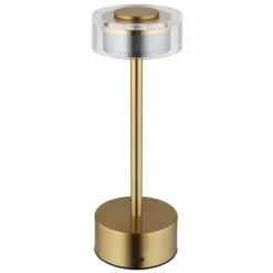 Suspension Verre Fumé-Luminaires Globo Lighting Shira Lampe à poser LED Laiton, 1 lumière