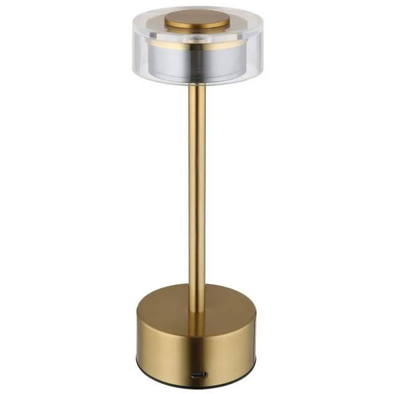 Suspension Verre Fumé-Luminaires Globo Lighting Shira Lampe à poser LED Laiton, 1 lumière