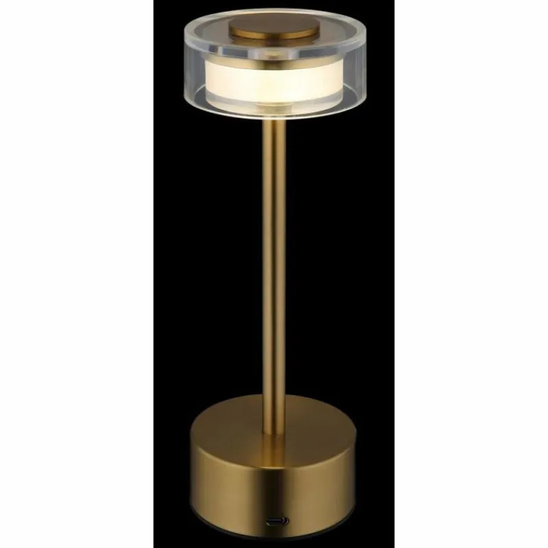 Suspension Verre Fumé-Luminaires Globo Lighting Shira Lampe à poser LED Laiton, 1 lumière