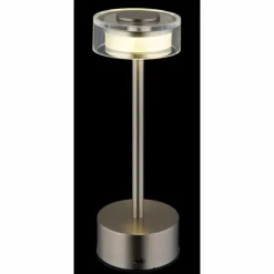 Suspension Verre Fumé-Luminaires Globo Lighting Shira Lampe à poser LED Nickel mat, 1 lumière