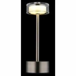 Suspension Verre Fumé-Luminaires Globo Lighting Shira Lampe à poser LED Nickel mat, 1 lumière