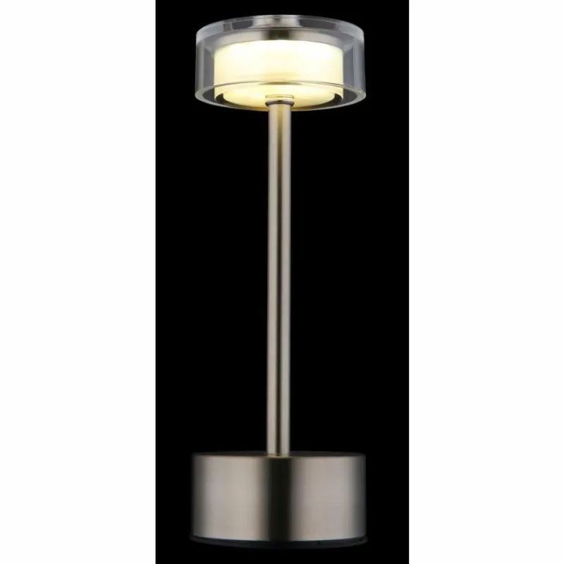 Suspension Verre Fumé-Luminaires Globo Lighting Shira Lampe à poser LED Nickel mat, 1 lumière