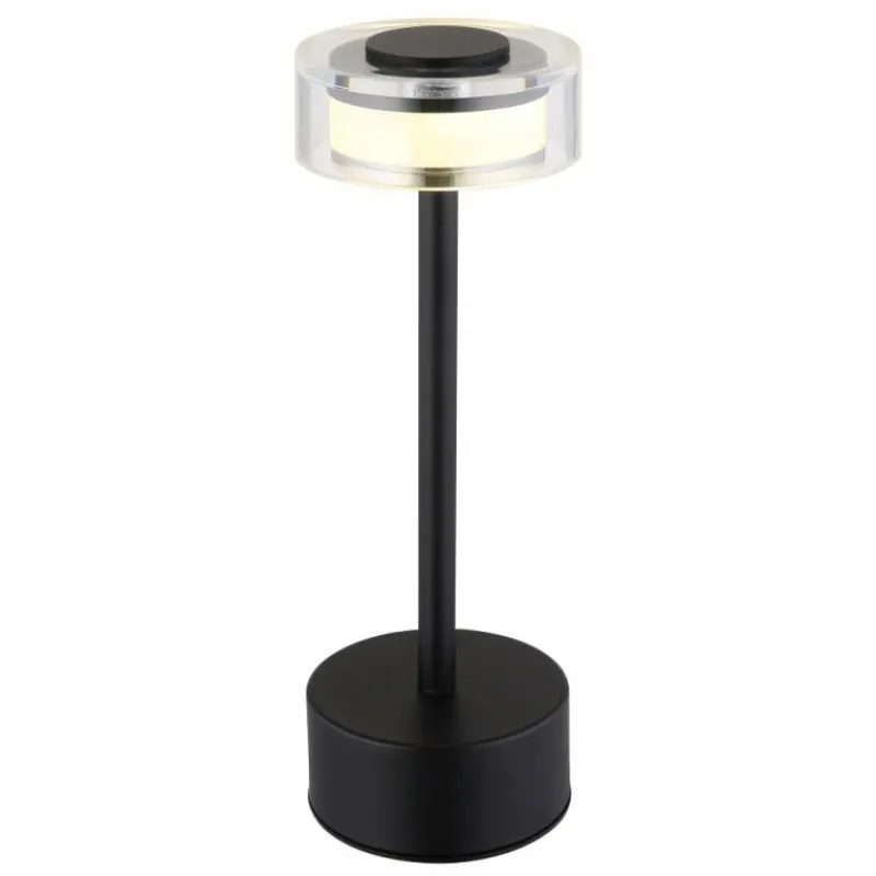 Suspension Verre Fumé-Luminaires Globo Lighting Shira Lampe à poser LED Noir, 1 lumière