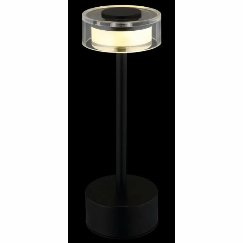 Suspension Verre Fumé-Luminaires Globo Lighting Shira Lampe à poser LED Noir, 1 lumière