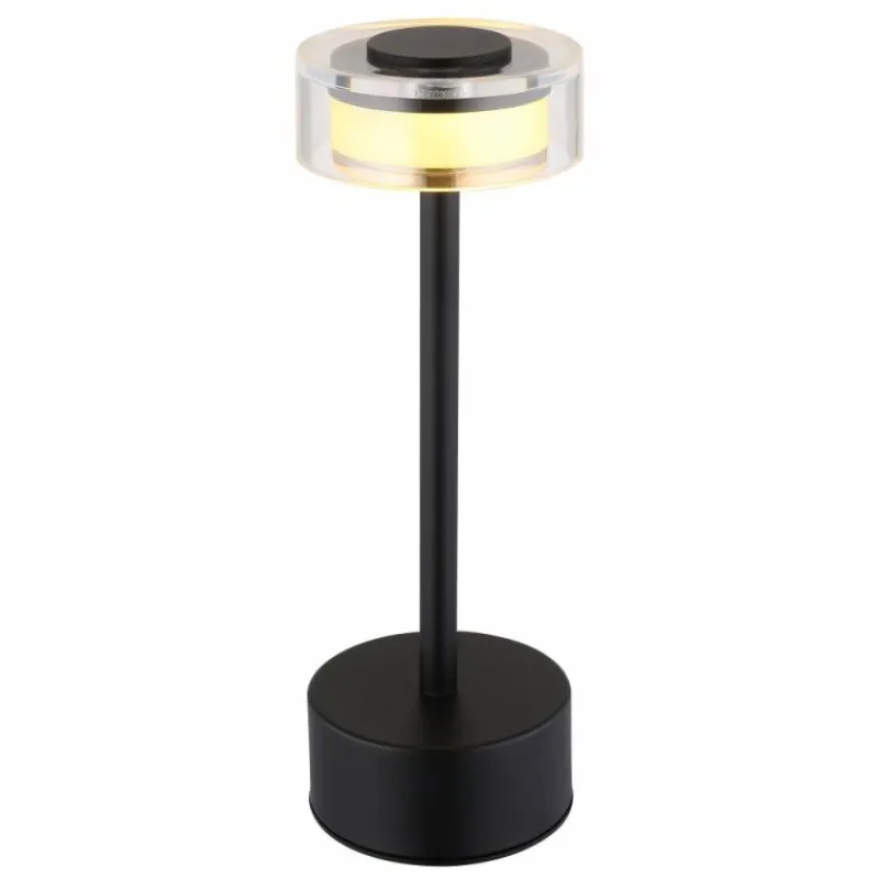 Suspension Verre Fumé-Luminaires Globo Lighting Shira Lampe à poser LED Noir, 1 lumière