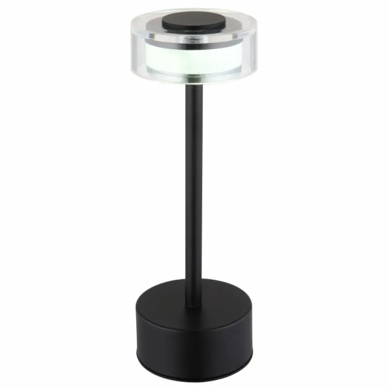 Suspension Verre Fumé-Luminaires Globo Lighting Shira Lampe à poser LED Noir, 1 lumière