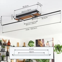 hofstein Sigersvik Plafonnier LED Écru, Noir, 1 lumière