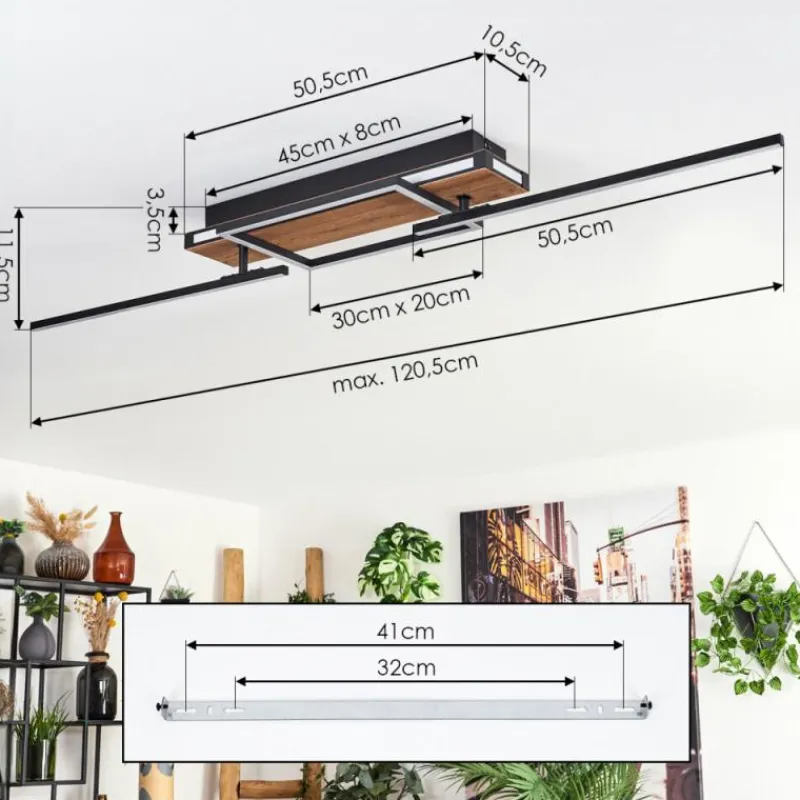 hofstein Sigersvik Plafonnier LED Écru, Noir, 1 lumière